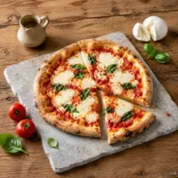 Classic Margherita pizza with fresh mozzarella and basil