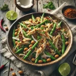 Balinese chicken, bean and coconut salad