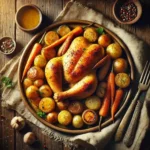 Angela’s chicken on rustic wooden table