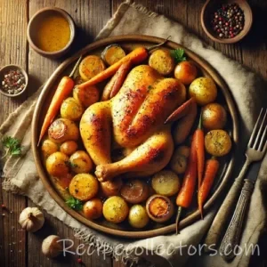 Angela’s chicken on rustic wooden table