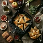 air fryer chicken tortillas crispy filled tortillas on a rustic wooden table