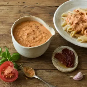 Sun-dried tomato sauce with basil and silken tofu