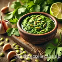 Cilantro pepita green sauce with toasted pumpkin seeds and garlic