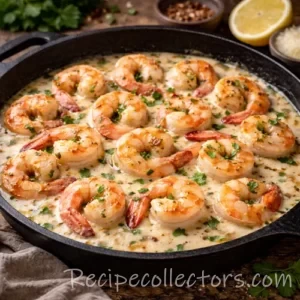 Velvety Creamy Garlic Shrimp Skillet