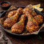 Air fryer chicken drumsticks with crispy golden skin