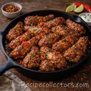 Crispy firecracker spicy chicken wings coated in buttery hot sauce and served fresh from the oven