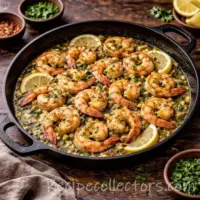 lemon shrimp skillet with garlic fresh herbs and citrus
