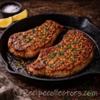 Juicy air fryer steak sliced with a browned crust on a cutting board