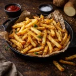 Ultra crispy air fryer French fries with golden edges served in a bowl