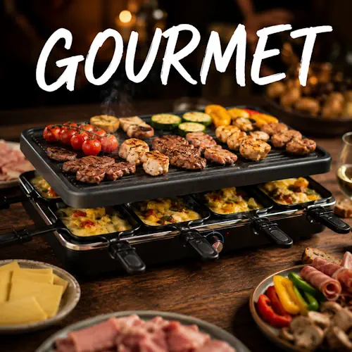 Gourmet recipes with homemade gourmet meals on a rustic wooden table