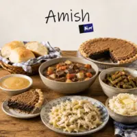 Amish recipes featuring homemade bread casseroles pies and traditional family meals