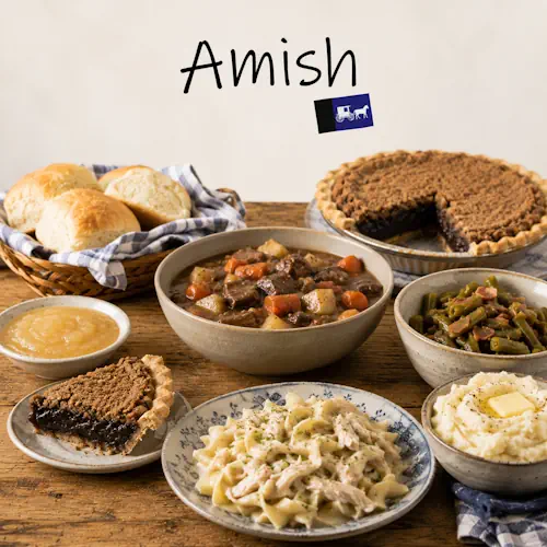 Amish recipes featuring homemade bread casseroles pies and traditional family meals