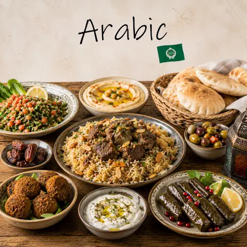 Arabic recipes featuring rice dishes grilled meats mezze and traditional Middle Eastern flavors