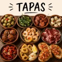 Tapas recipes featuring Spanish small plates seafood cheese bread and appetizers