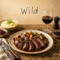 Wild recipes featuring venison pheasant and other game meat dishes served with seasonal vegetables