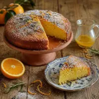 Moist orange olive oil cake with rosemary and a fragrant citrus drizzle.